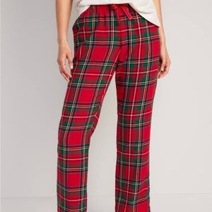Old Navy Red Tartan Flannel Pajama Bottoms - XS